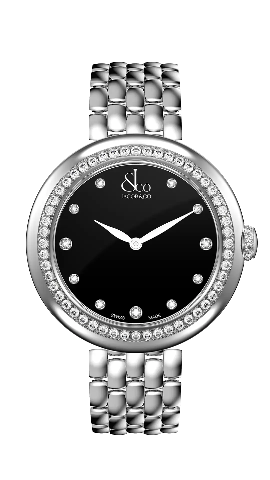 Brilliant Stainless Steel Cadran Noir