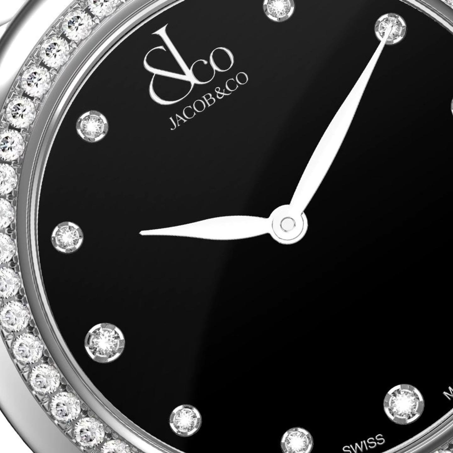 Brilliant Stainless Steel Cadran Noir