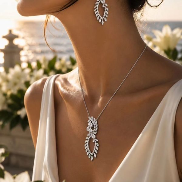 Parure Or Blanc et Diamants